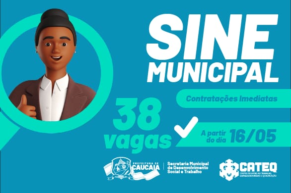 SINE Municipal disponibiliza 38 oportunidades de emprego nesta segunda-feira (16)